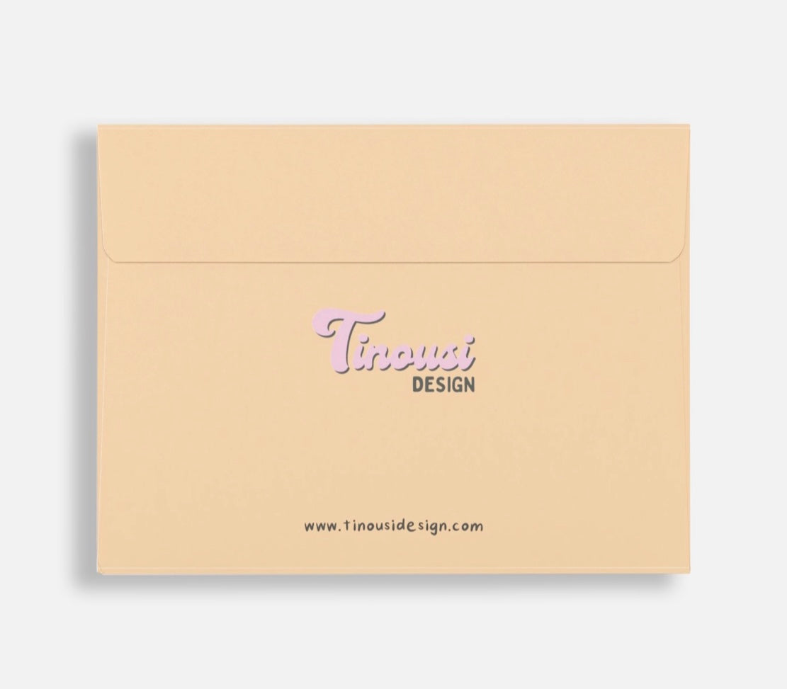 PREMIUM ‘it’s KAVA Time’ Card and Matching envelope '