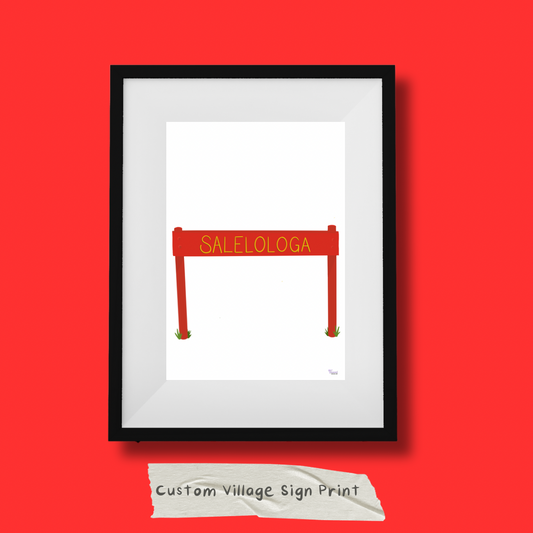 Custom Village Sign Print A4