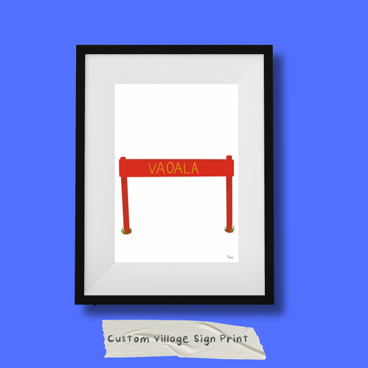 Custom Village Sign Print A4