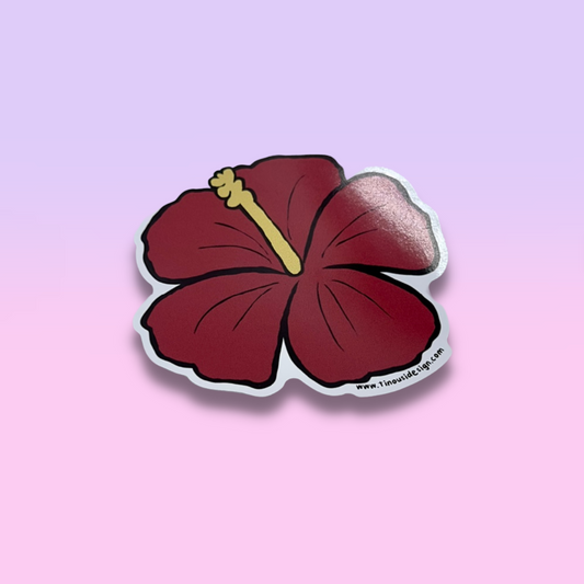 Red Hibiscus Sticker