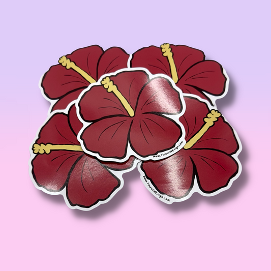 Red Hibiscus Sticker