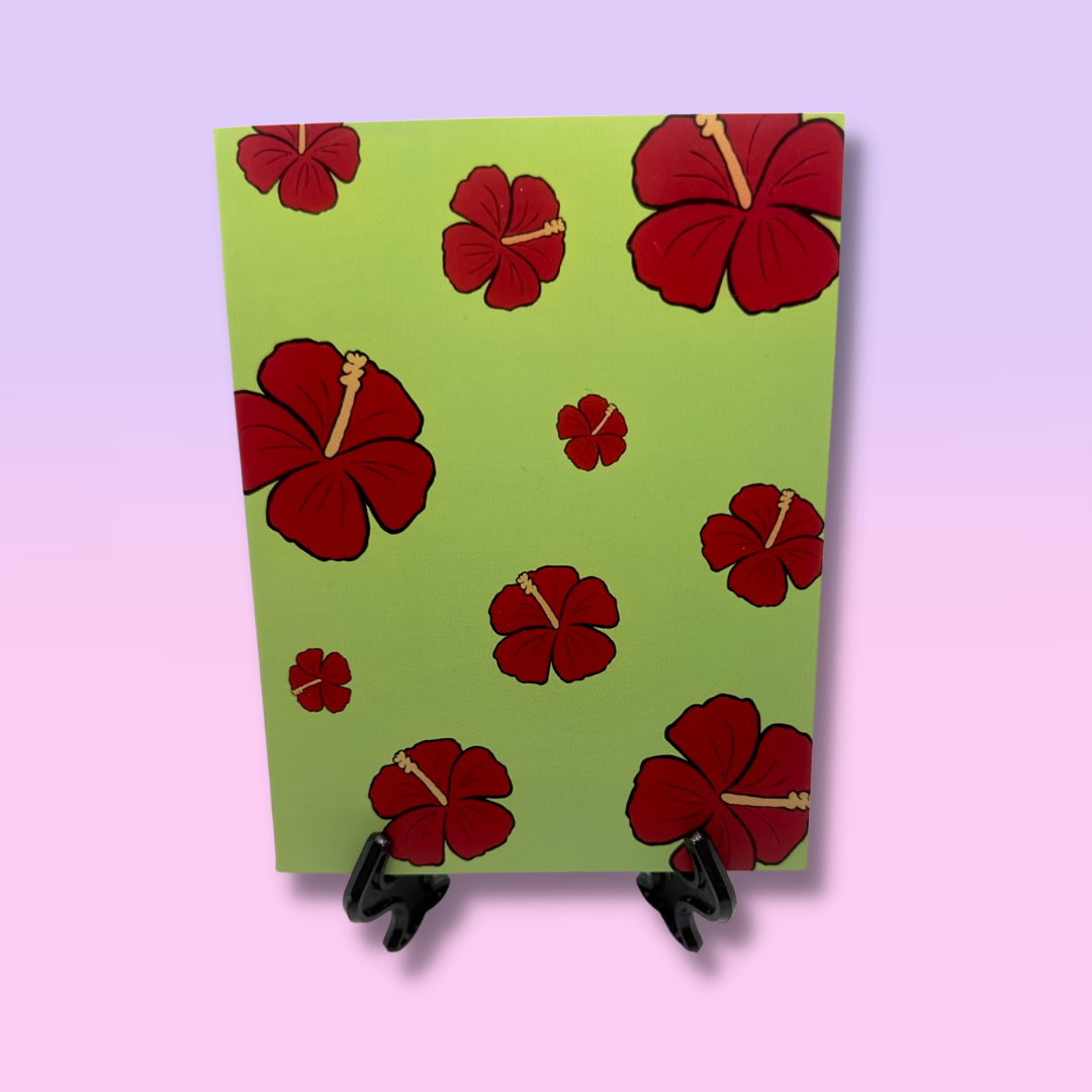 Red Hibiscus Card (Single Card)