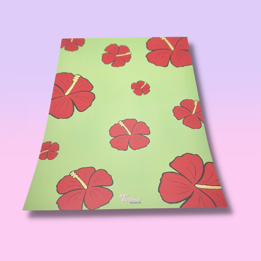 Red Hibiscus Print Set (3xPrints)