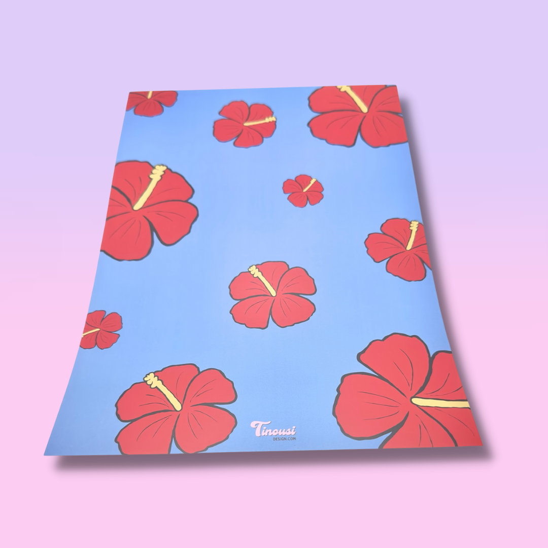 Red Hibiscus Print Set (3xPrints)